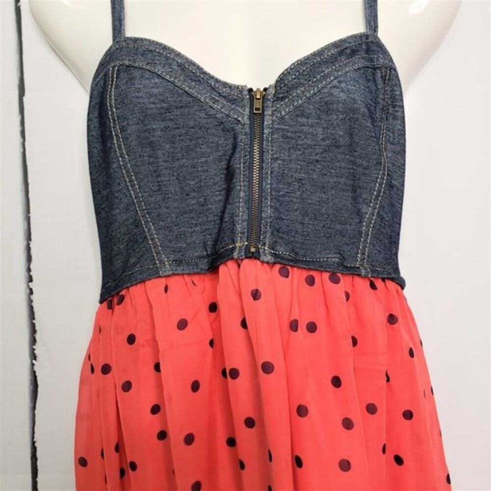 Live To Be Spoiled Polka Dot Spaghetti Strap Dress L - Picture 3 of 8
